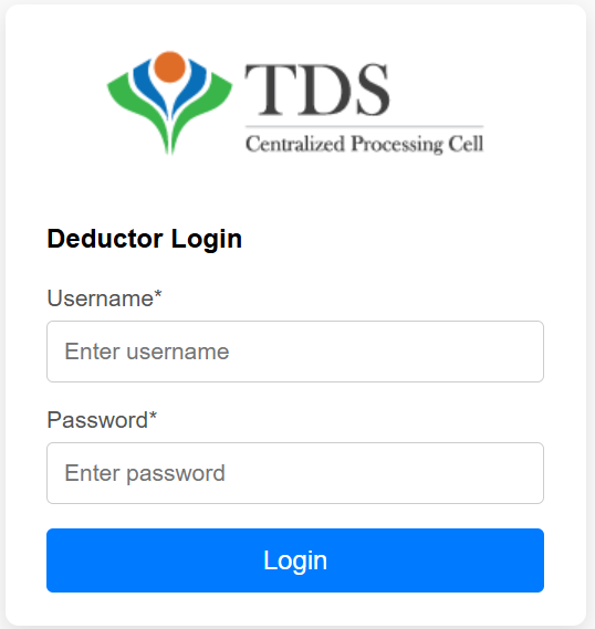Deductor login page