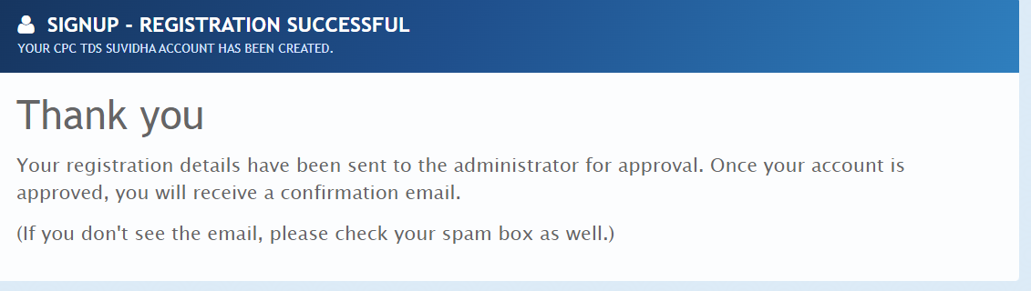 Account Success Page